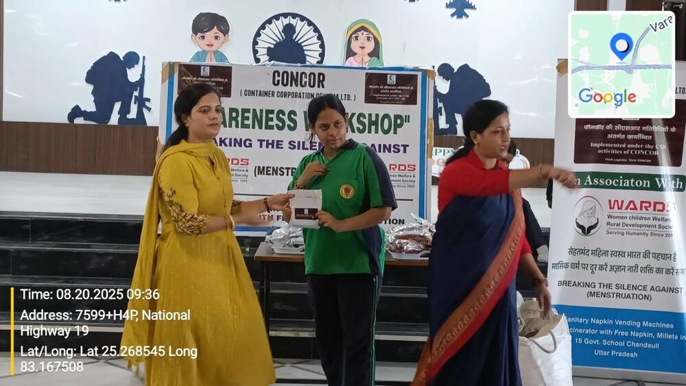 Official CONCOR-WARDS CSR banner, National Highway 19