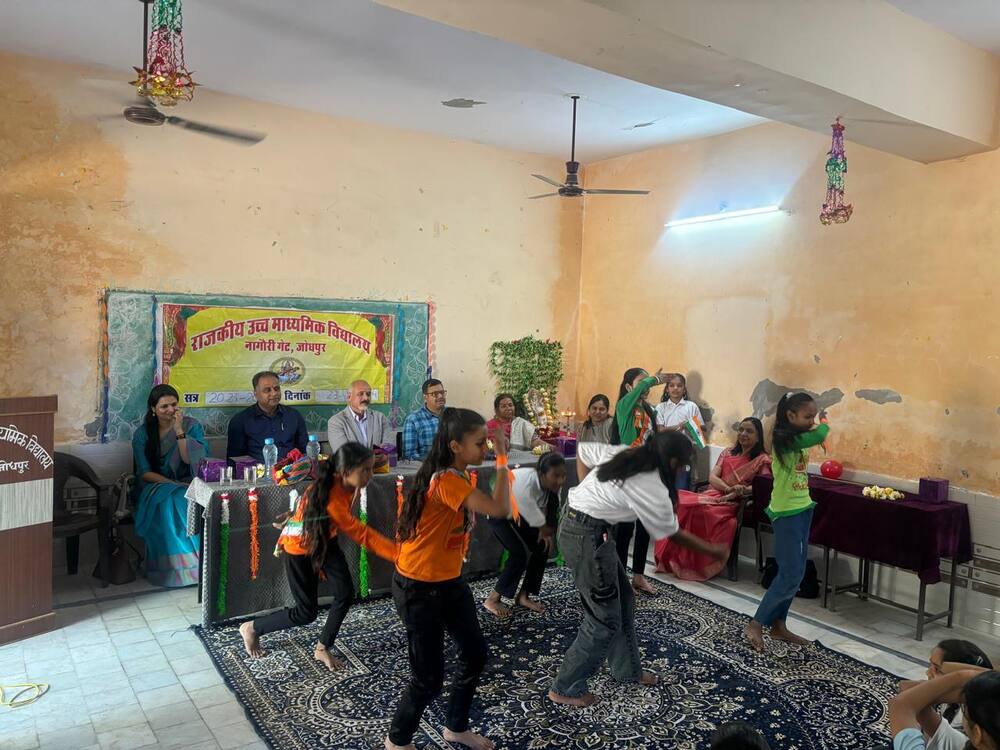 School assembly and dance performance at the Lehar Kaksh inauguration