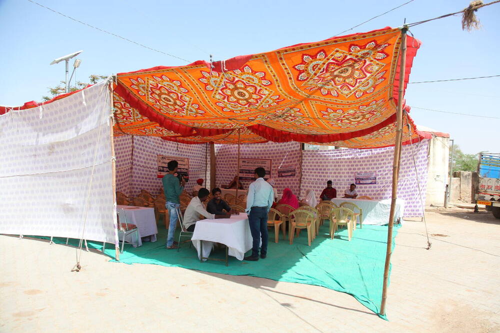 Camp tent exterior, Mangra