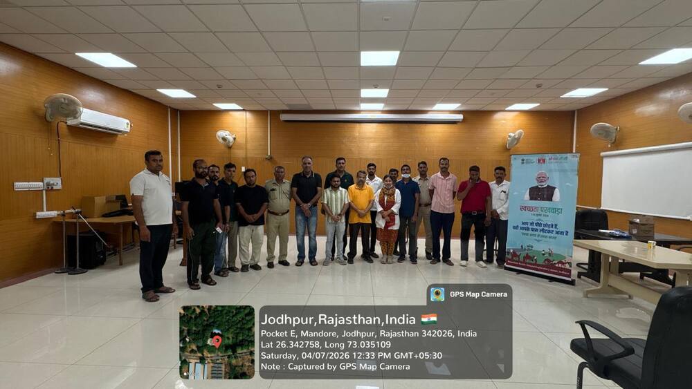 Cyclothon at ONGC's Jodhpur campus gate, Swachhata Pakhwada 2026